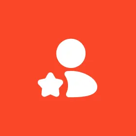 Icon of a person silhouette with a star on an orange background, symbolizing the trusted excellence of a mobile home supplier in Senatobia.